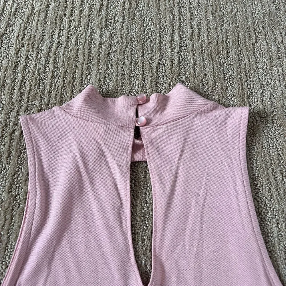 Wild Pearl Pink High Neck with Keyhole Blouse